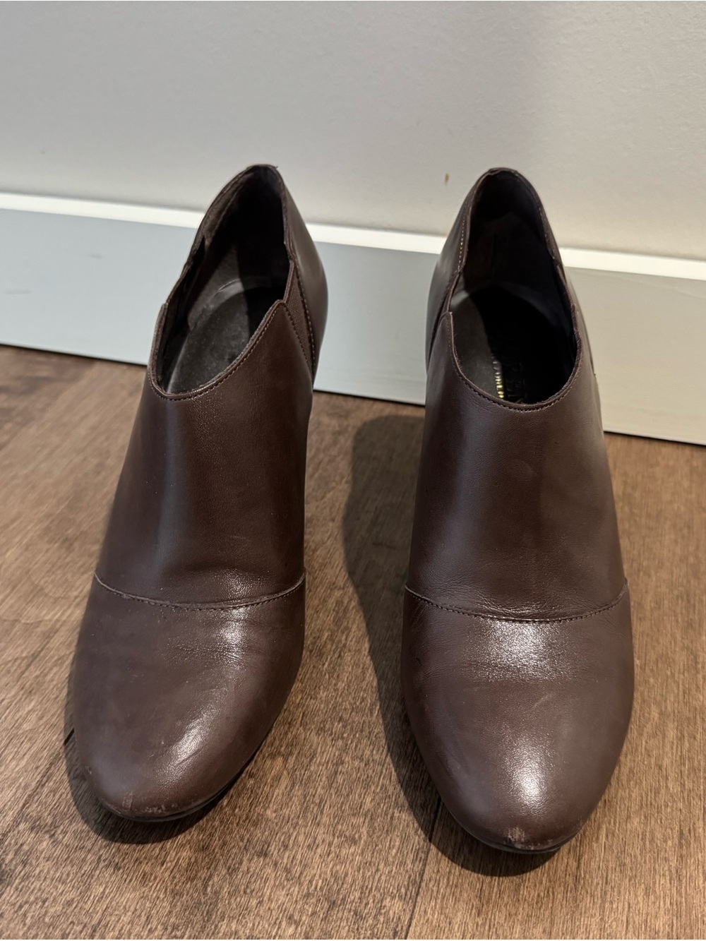 Ralph Lauren Dark Brown Leather Ankle Booties